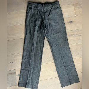 Vintage Thierry Mugler Cotten Linen Grey Dress Pants Trousers